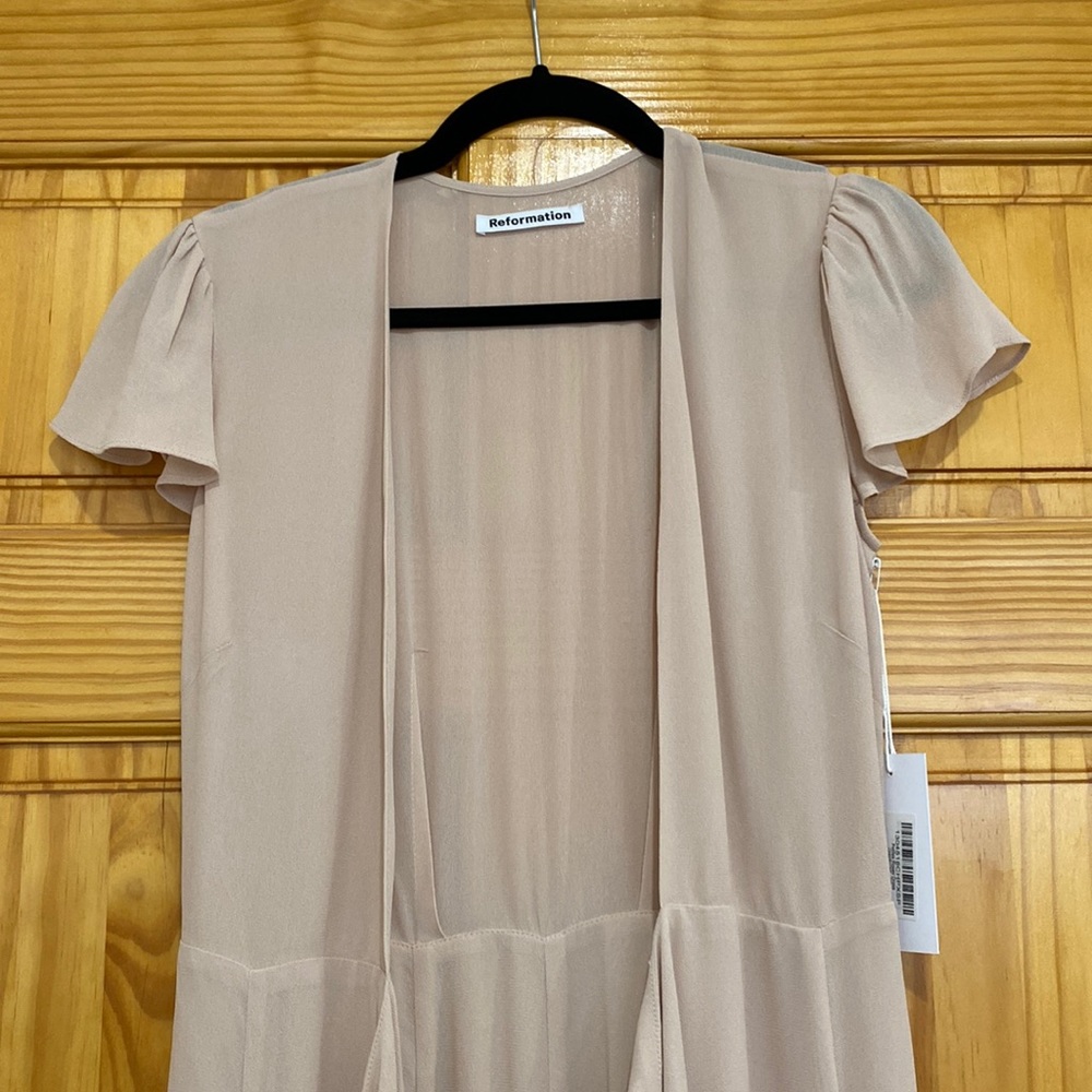 Reformation Petite Roses Champagne light pink Dress XSP